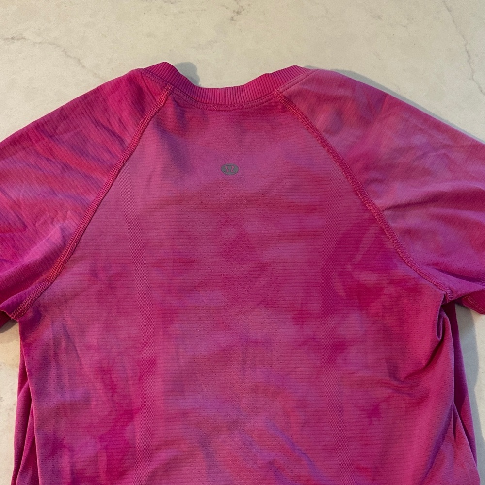lululemon athletica Pink Tie-Dye Short Sleeve Tee. Swiftly tech shirt